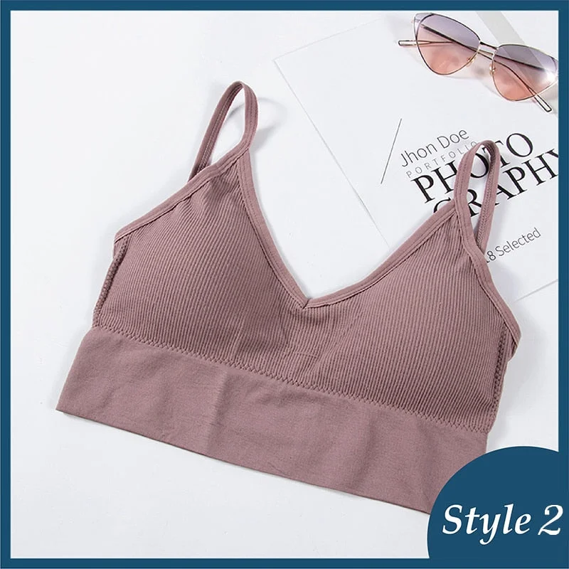 Women Crop Top Female Tube Top Seamless Underwear Cropped Bra Backless Intimates Sexy Lingerie Sports Padded Bralettes Tube Tops