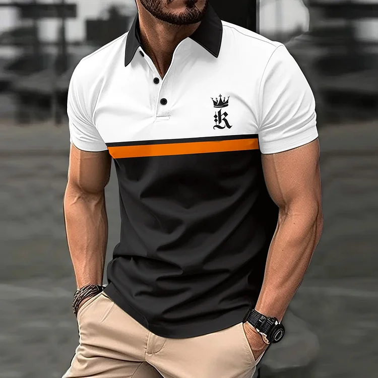 Kakacloud 2025 new loose top summer fashion casual men's printed button POLO shirt sports polo shirt trend T-shirt