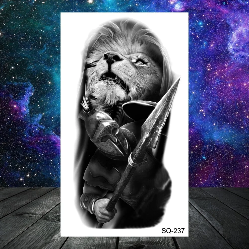 Sdrawing Seahorse Whale Temporary Tattoos For Women Men Cross Anchor Skeleton Thorns Elephant Fake Tattoo Fashion Tatoos Paper