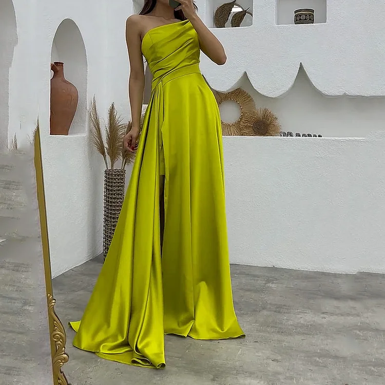 Summer Elegant One Shoulder Sleeveless Long Dress