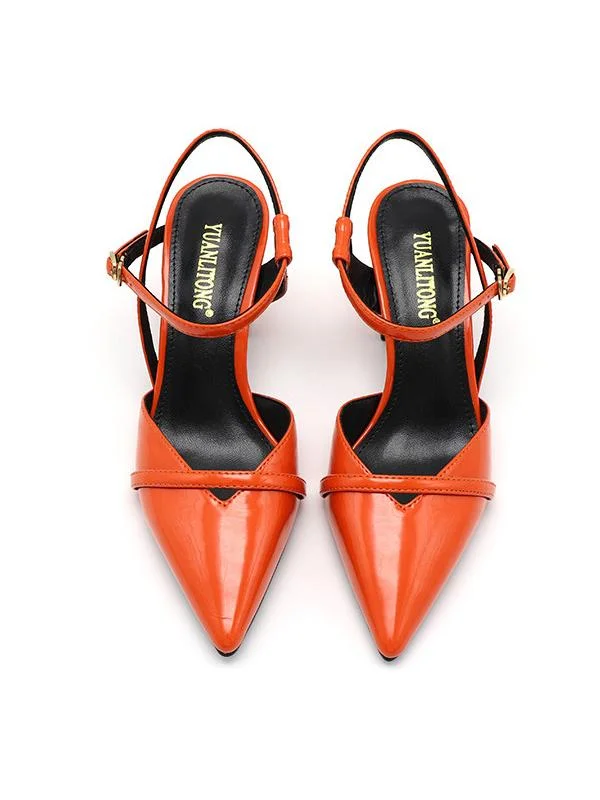 Fashion sexy coral pointed thick trendy buckle fashion sandals