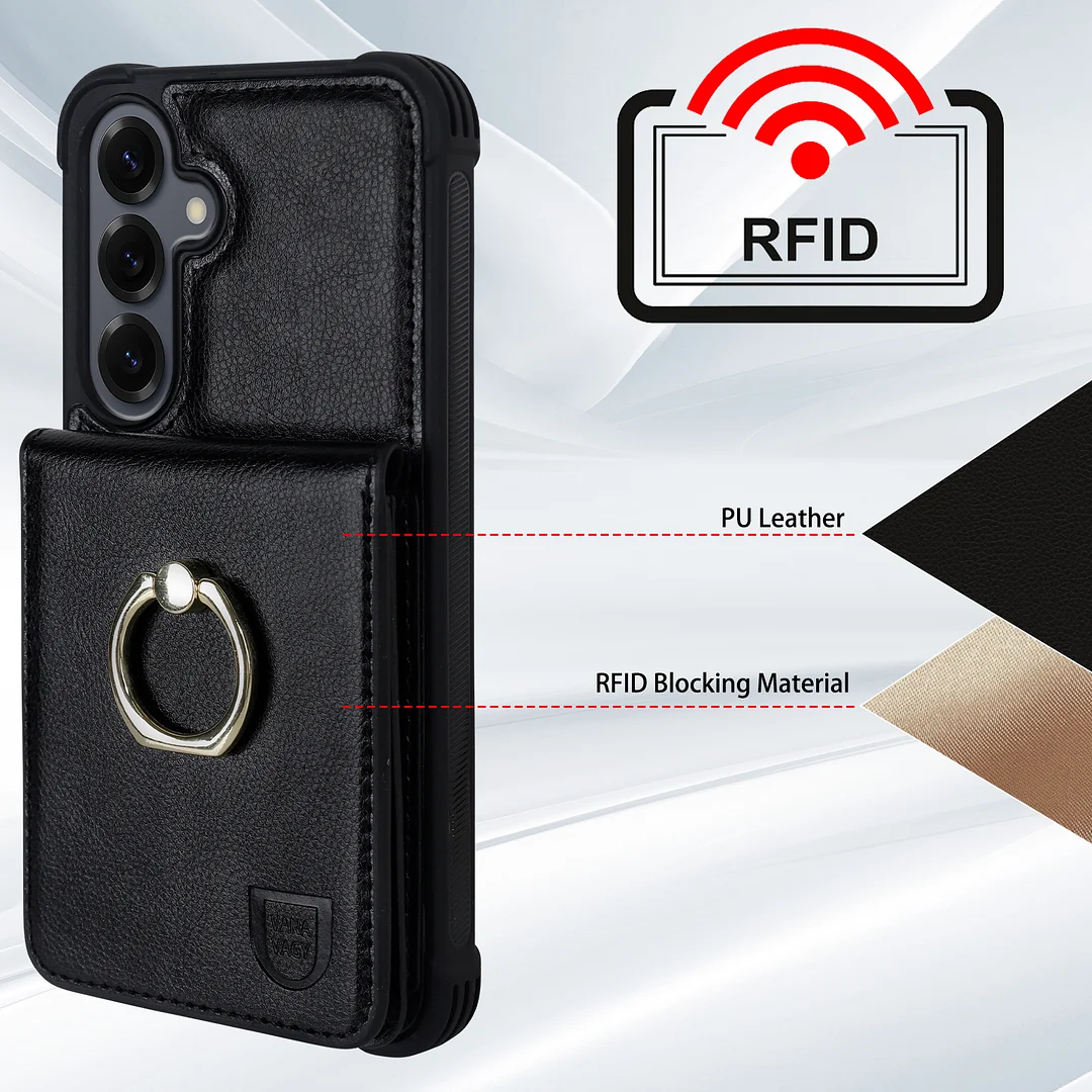 VANAVAGY Wallet Case Compatible for Galaxy S25 5G with Credit Card Holder and Coin Pocket