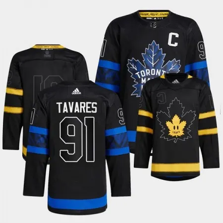 Men's Toronto Maple Leafs Black #91 John Tavares Alternate Premier  Reversible Stitched Jersey