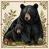 Black Bear Mother And Child - 11CT Stamped 3 Strands Cross Stitch 40*40cm tapestrymarket