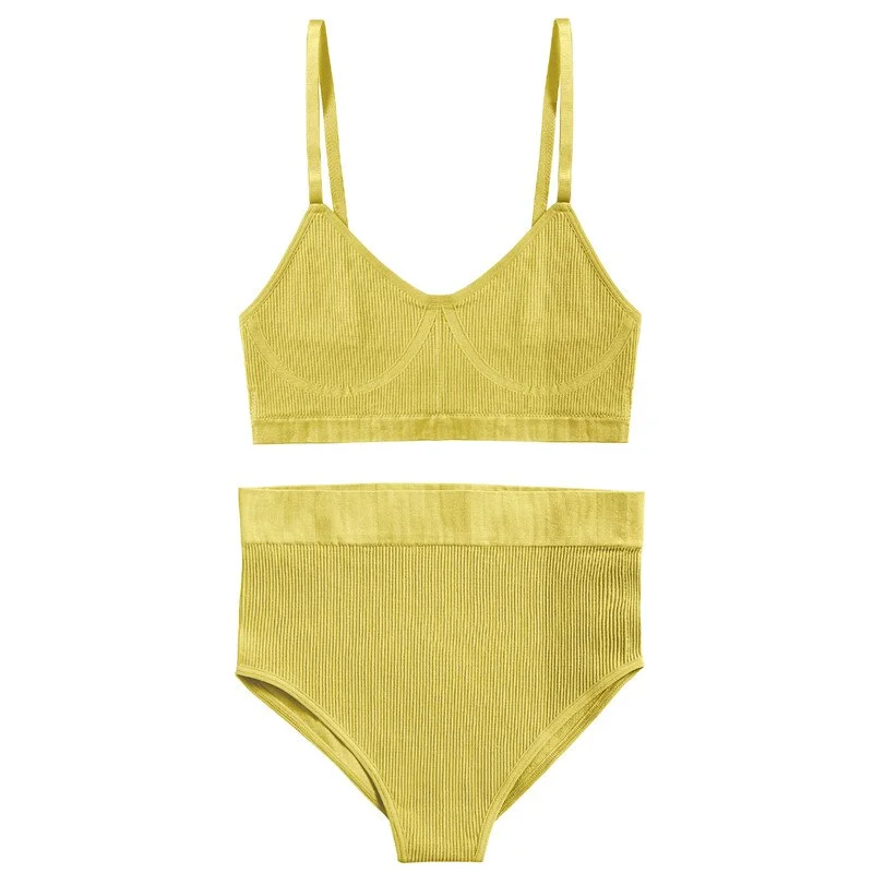 FINETOO Seamless Women Bra Panties Set Push Up Sports Tank Tops +Panty Sets Sexy Active Bra Lingerie Fitness Crop Top Underwear