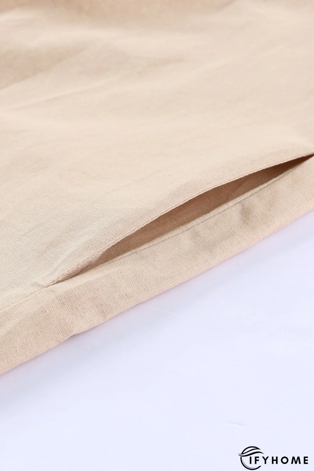 Apricot Deep V Neck Bow Knot Oversized Backless Mini Dress | IFYHOME