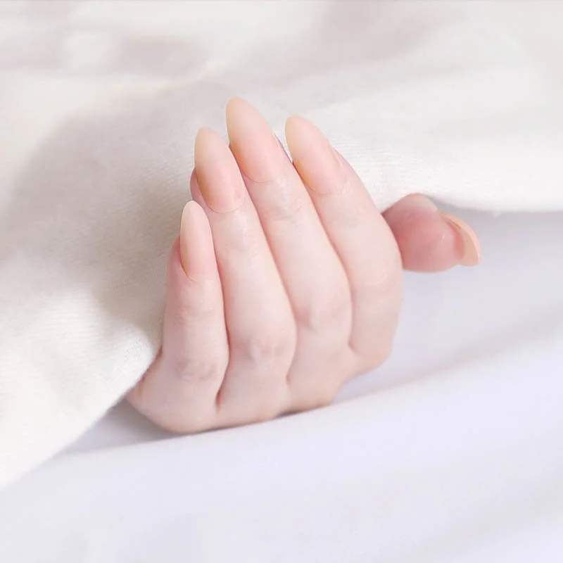 24Pcs Full Cover press on Pointed Head Scrub Fresh Temperament Orange false nails matte Wearable Stiletto Fake Nails with Glue-Nail Inspo