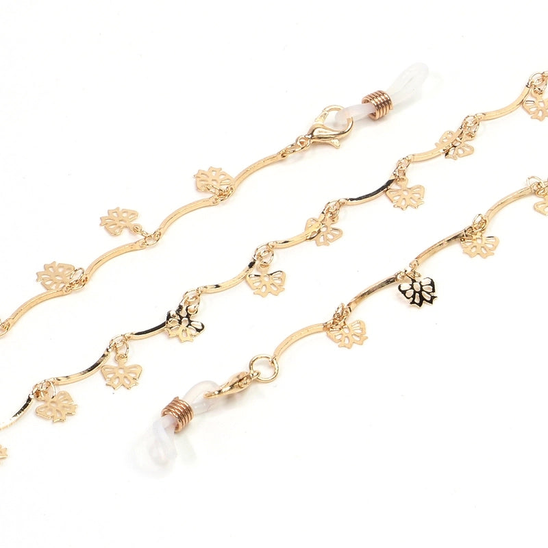 Hot Fashion Simple Gold Butterfly Glasses Chain Women