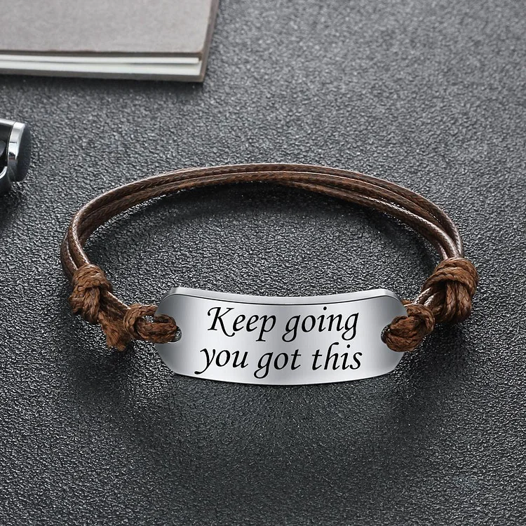 Bracelet Prénom Gravé Personnalisé Cuir Tressé Bracelet Homme
