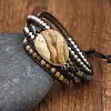 Colorful Multi Gemstone Crocheted Wristband Accessories