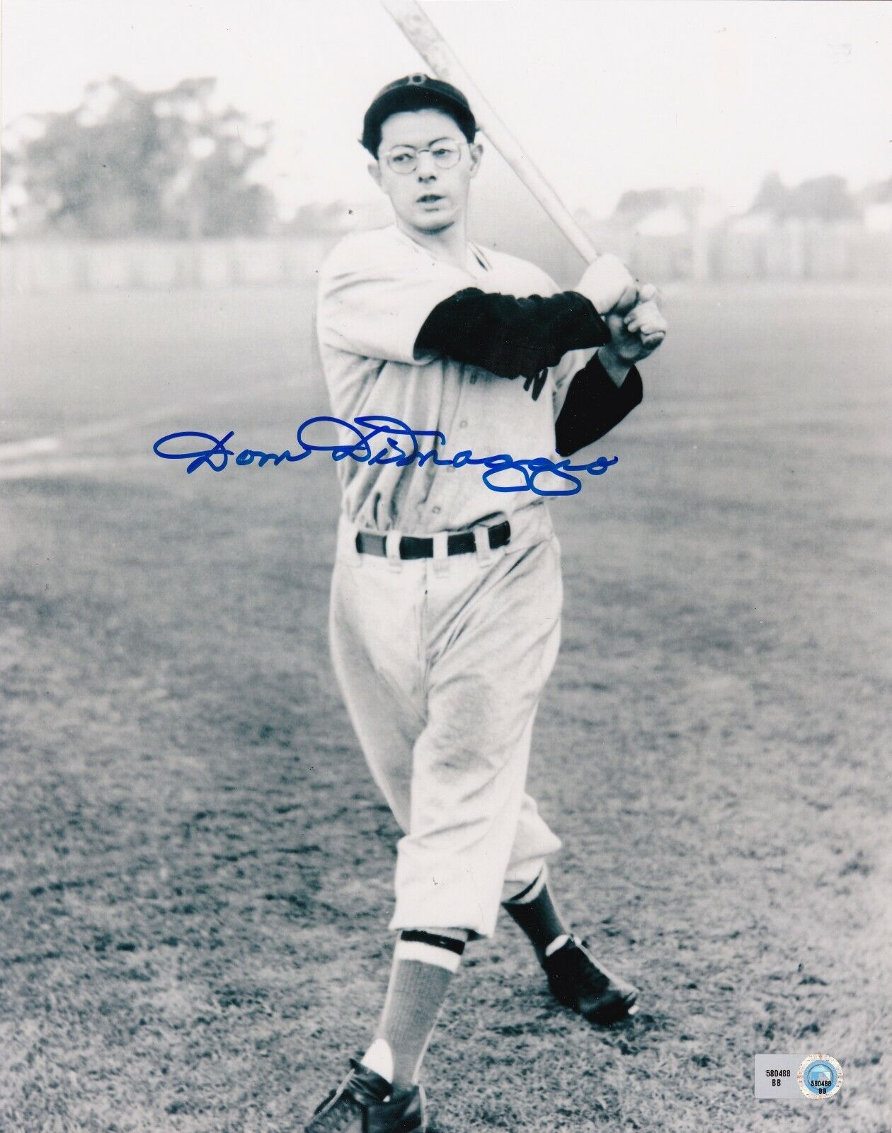 DOM DIMAGGIO BOSTON RED SOX ACTION SIGNED 8x10