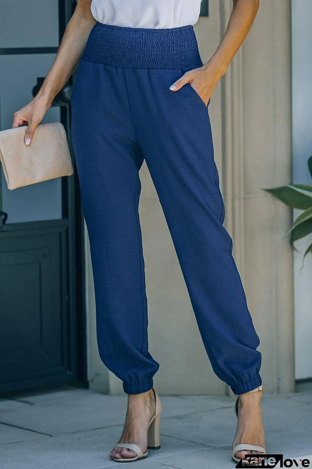 Smocked Waist Pocket Joggers