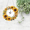 DIY Sunflowers Diamond Clock Art Pendant Home Wall Decoration Crafts