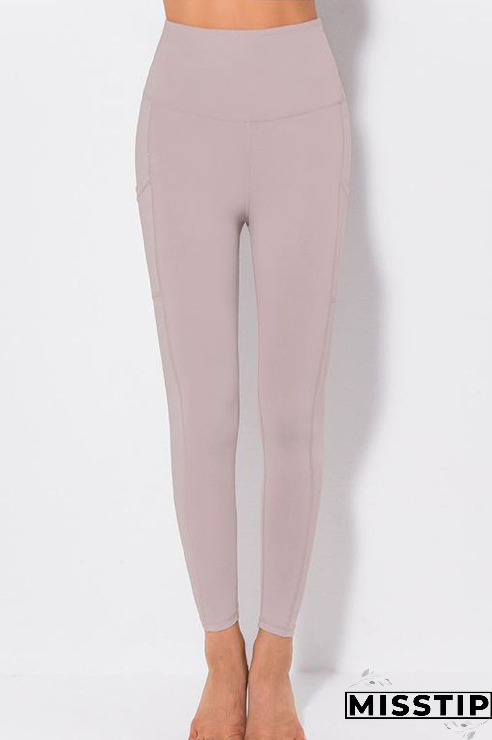 Gray Green Casual Sportswear Solid Patchwork Skinny High Waist Pencil Solid Color Bottoms