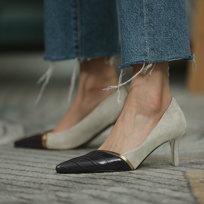 Female Pointed Toe Color Matching High Heels