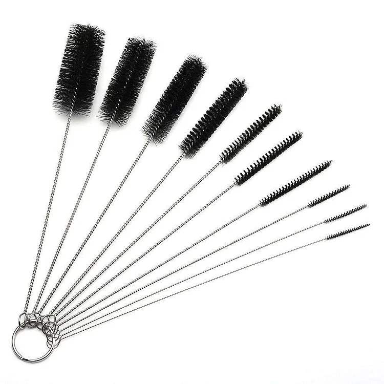 10PCS Nylon Straw Brush Cleaner Bottle Tube Pipe Small Long Cup Kitchen Bath Home Cleaning Set