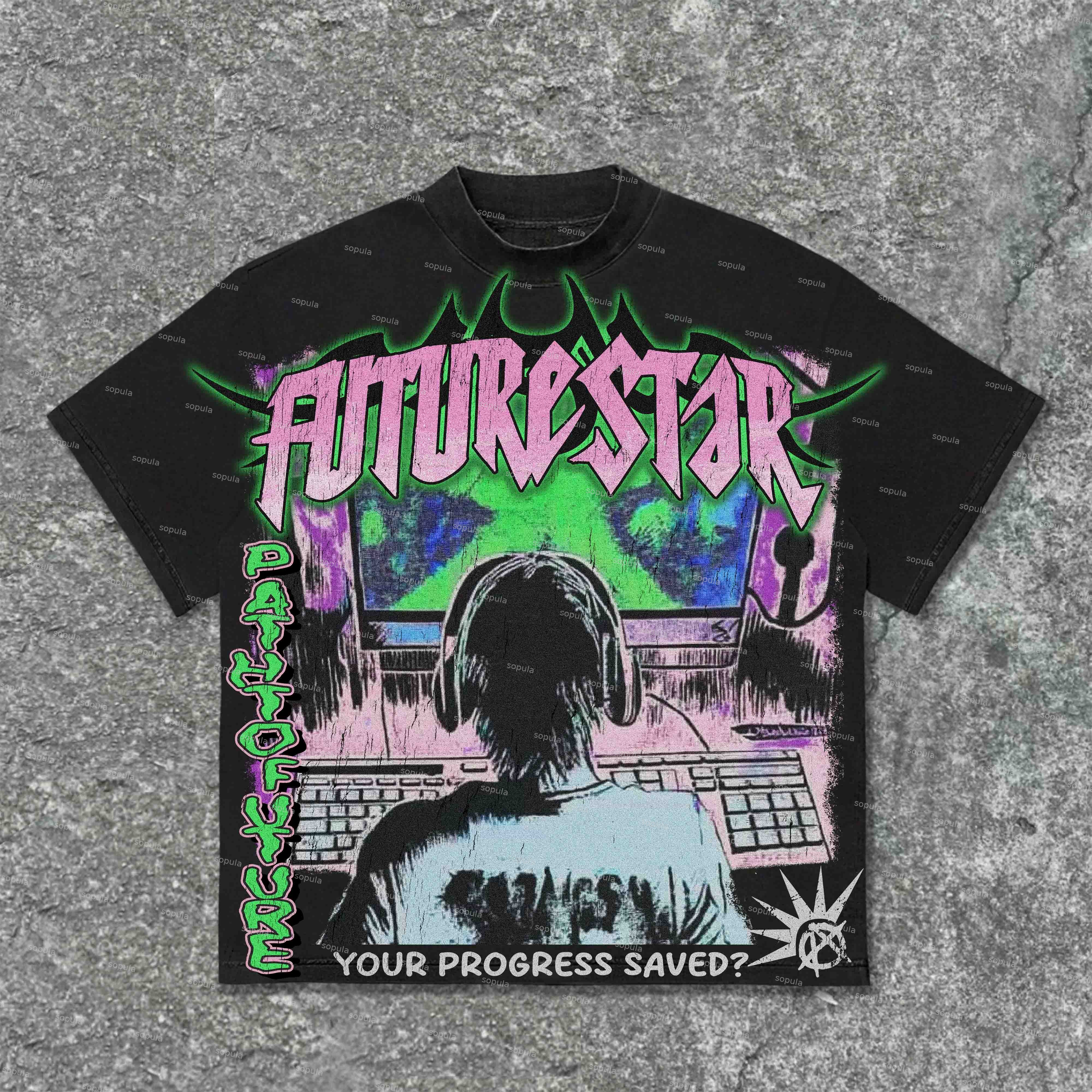 Sopula Future Star Your Progress Saved Cotton T-Shirt - Sopula｜Premium Graphic Tees & Graphic Clothing
