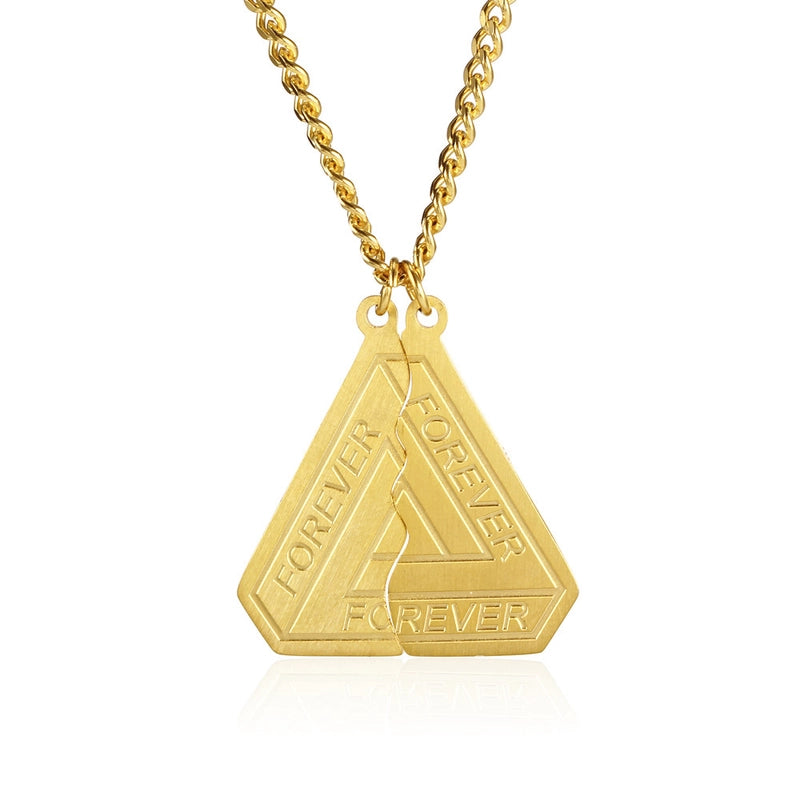 Hip-Hop Solid Color 304 Stainless Steel Plating 18K Gold Plated Men’s Pendant Necklace
