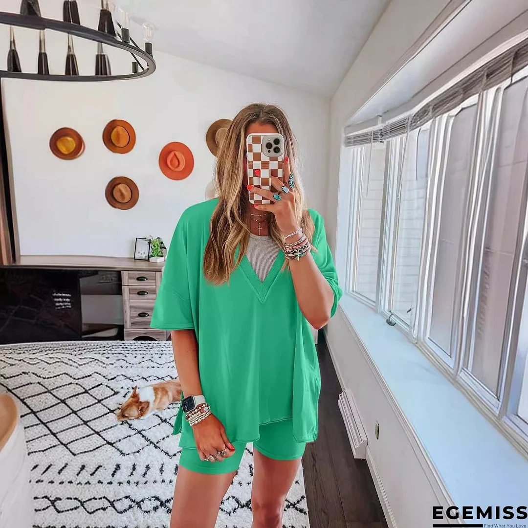 Women's Summer Short-sleeved Large Independent Two-piece Suits | EGEMISS