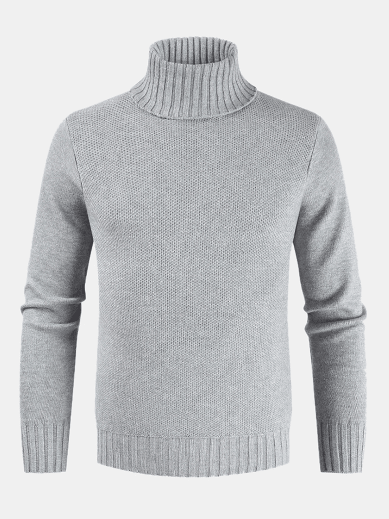 Men'S New Male Self-Cultivation High Collar Solid Color Sweaters