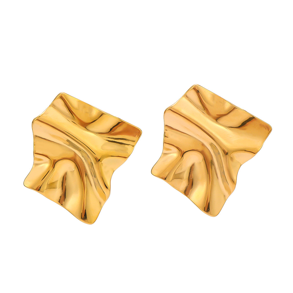 IG Style Circle Sphere Rhombus Geometric Stainless Steel Electroplating Earrings