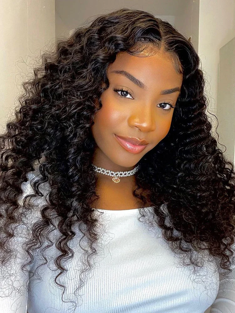 Xsywig Pre-bleached Hot Curly Deep Wave HD Lace/Transparent Lace Frontal Wigs