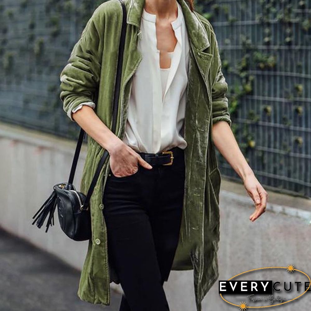 Fashion Solid Color Loose Coats
