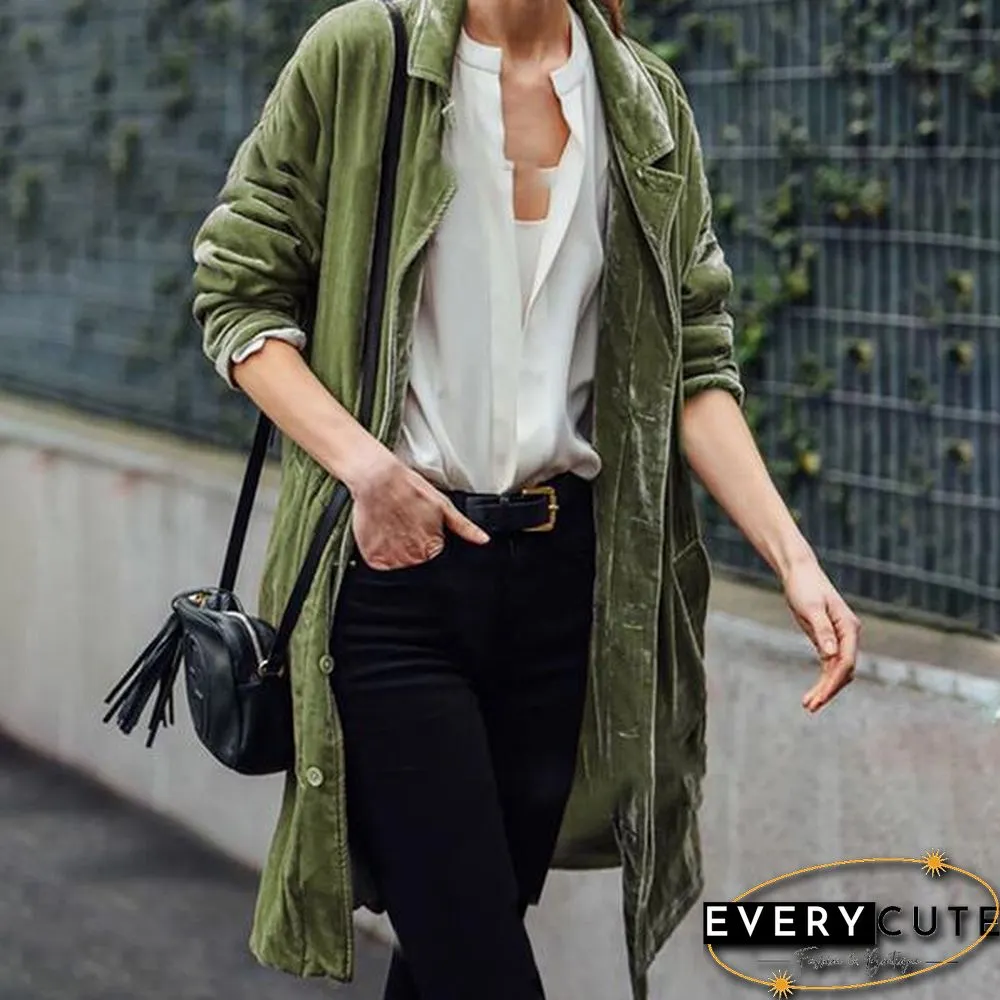 Fashion Solid Color Loose Coats