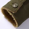 Men's Vintage Outdoor Workwear Cargo Tactical Lapel Casual Fleece Jacket by Inlyline