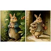 (US Local)2pcs/set Rabbit-11CT Stamped Cross Stitch Kit(40x50cm)