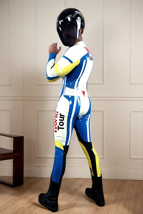 Man Latex Catsuits Men's World Tour Motorbike Latex Catsuit