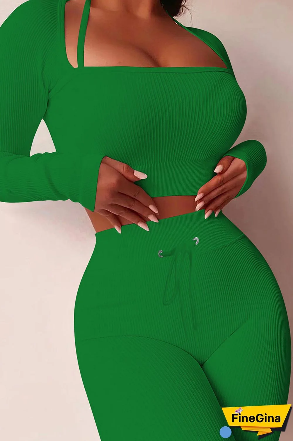 Yellow Casual Street Solid Patchwork Square Collar Long Sleeve Two Pieces