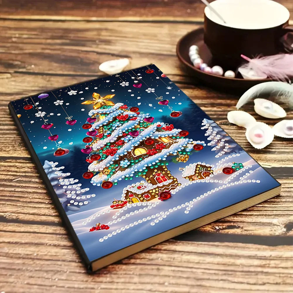 2pcs 50-Page A5 Christmas Diamond Painting Notebook for Adults Holiday Gift