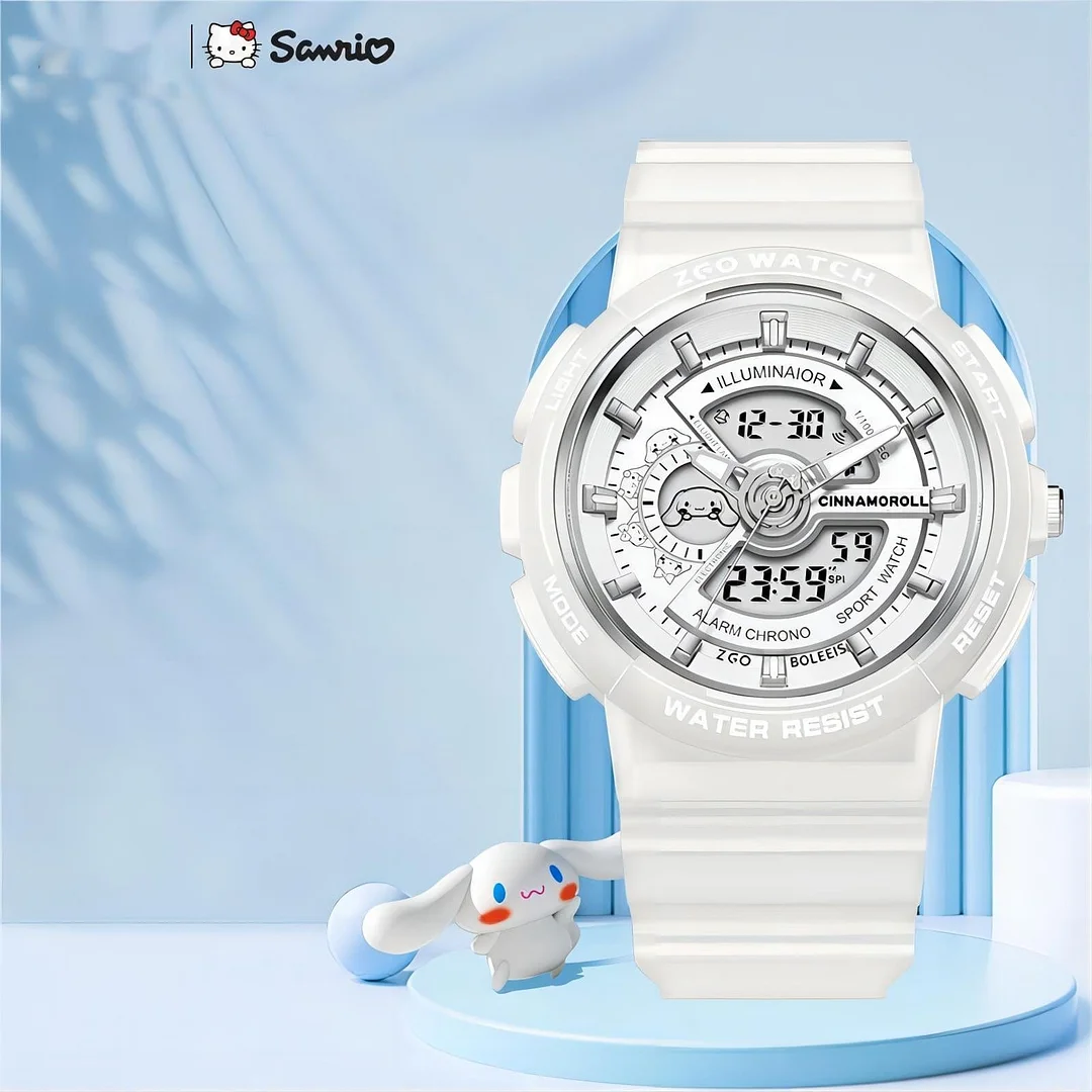 Cinna Waterproof Multifunction Electronic Dual Display Quartz Watch