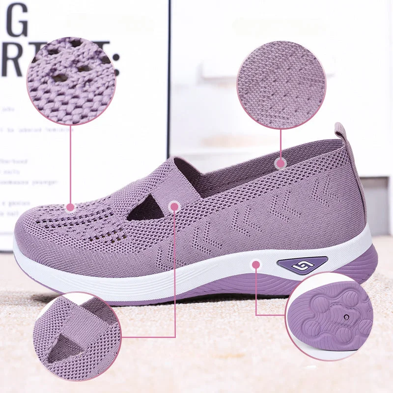 Women's Slip On Wide Arch Support Breathable Elderly Walking Sandals Shoes
