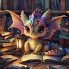 Dragon Reading A Book-11CT Stamped Cross Stitch 40*40cm/15.75*15.75in