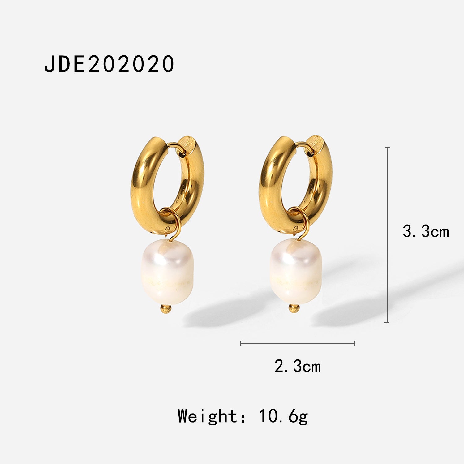 Jie Ding Stainless Steel Earrings Pearl Earrings Female Design Niche Titanium Steel