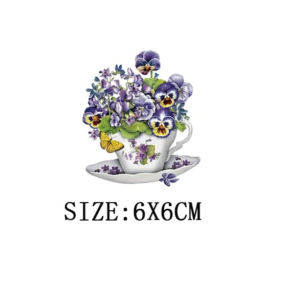 Beautiful Flowers Thermal Sticker On T-shirt DIY Washable Iron On Transfer For Clothing Funny Design Patches On Clothes Applique