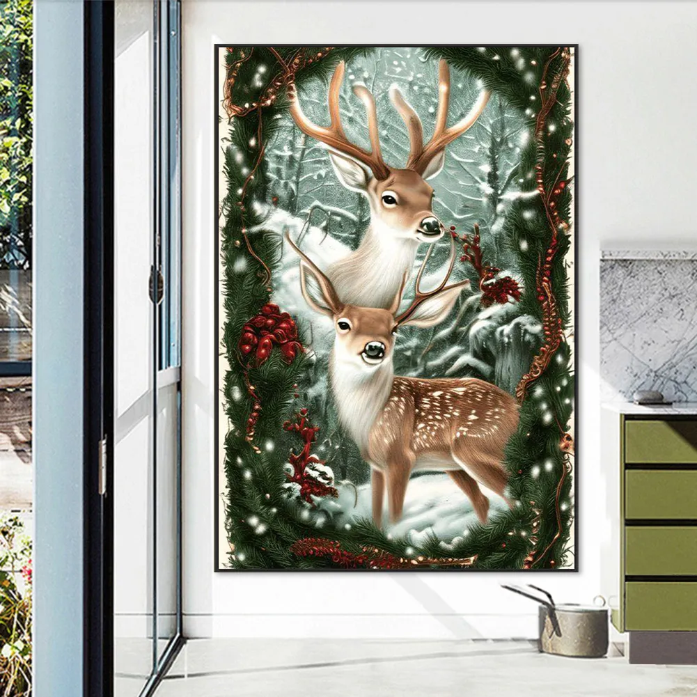 Diamond Painting - Full Round Drill - Snow Elk(Canvas|50*70cm)