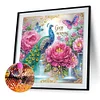 Pfau und Blumen - speziell geformtes Diamond Painting - 30*30cm