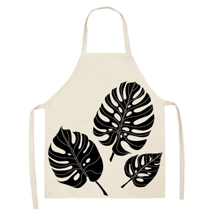 Linen Kitchen Apron - Tropical Plant letclo 