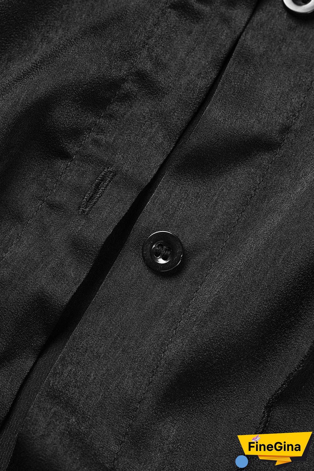 Burgundy Casual Solid Patchwork Shirt Collar Tops