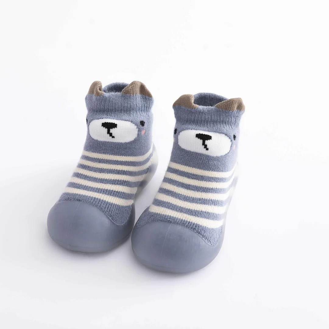 0 to 4 Years Cute Bear Winter Kids Warm Terry Socks Shoes Socks Infant Boys Thicken Shoes Cotton Baby Girls Booties Soft Sole
