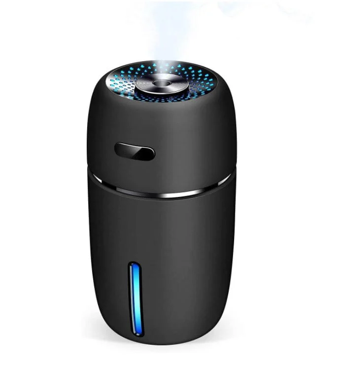 Mini USB Humidifier 200ml - Ultrasonic Cool Mist with 7 Color Light Options, Adjustable Mist Mode , Auto-Off Safe , Super Silent for Office , Car , Travel & Cute Humidifiers for Bedroom