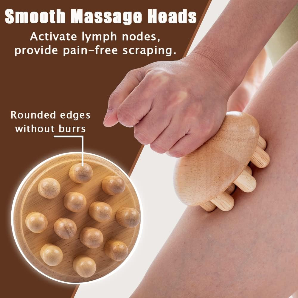 Likron Watches Wooden Mushroom Massager Tool for Body Sculpting