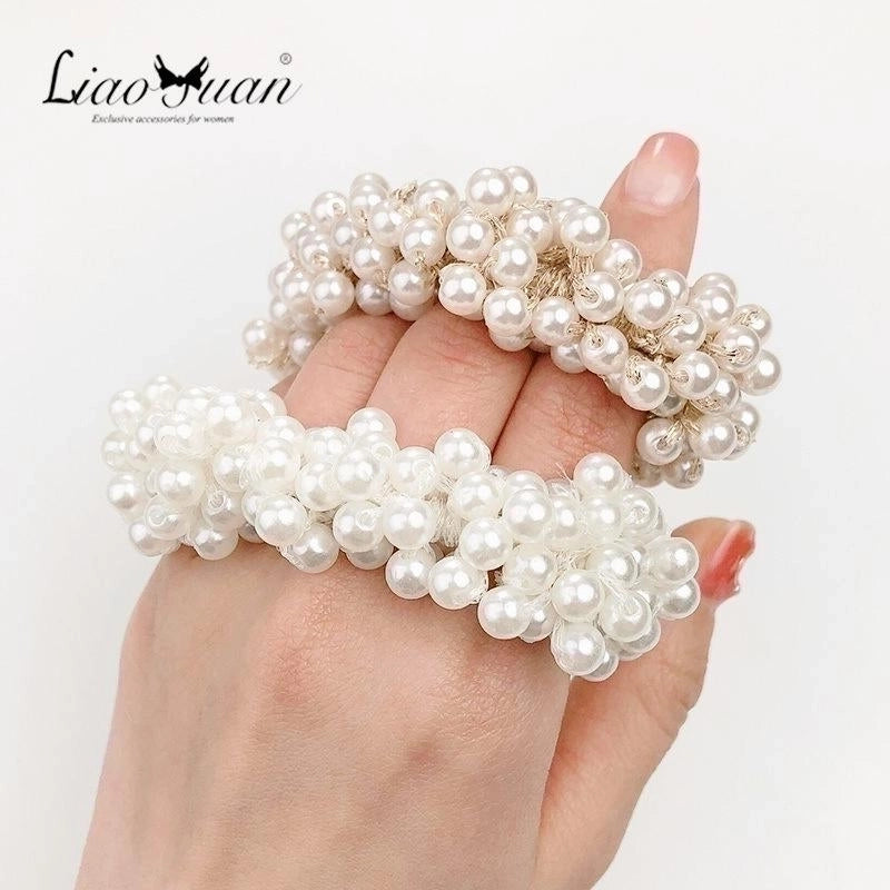 Couple Fashion Artificial Pearl Hair Tie