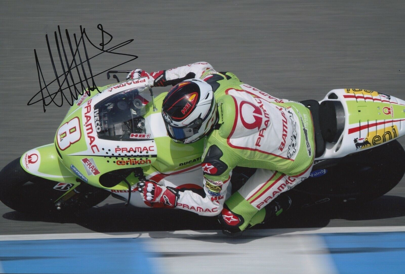 Hector Barbera Hand Signed 12x8 Photo Poster painting - MotoGP Autograph.