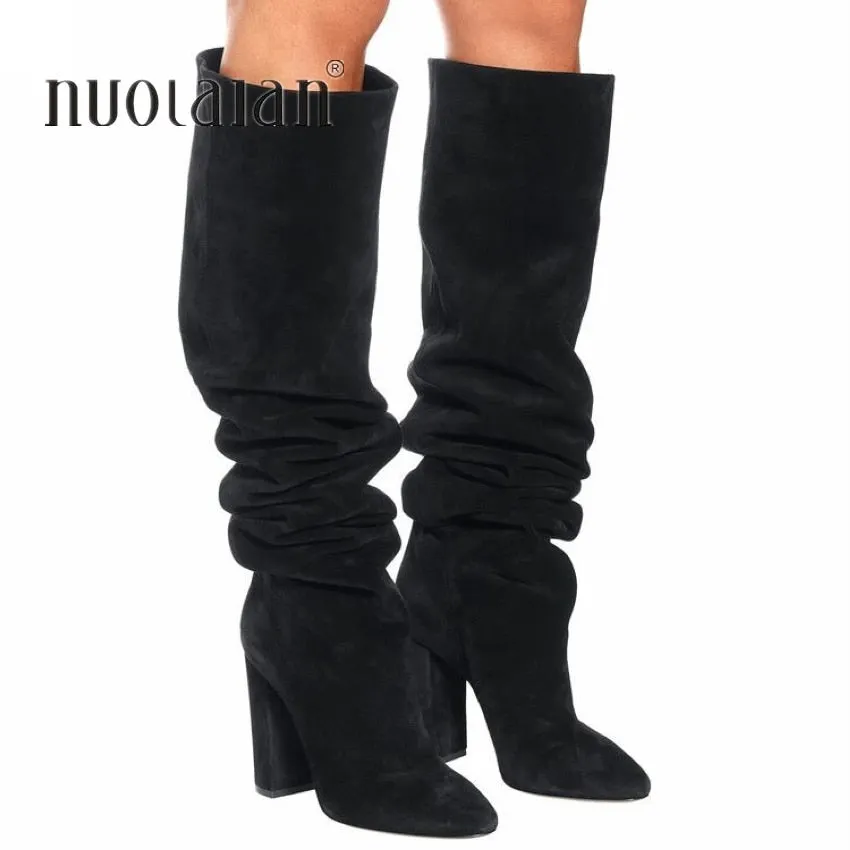 Over the Knee Boots Women New Design Fur Warm Winter Shoes Women Fashion High Heel Thigh High Boots Long Woman Footwear