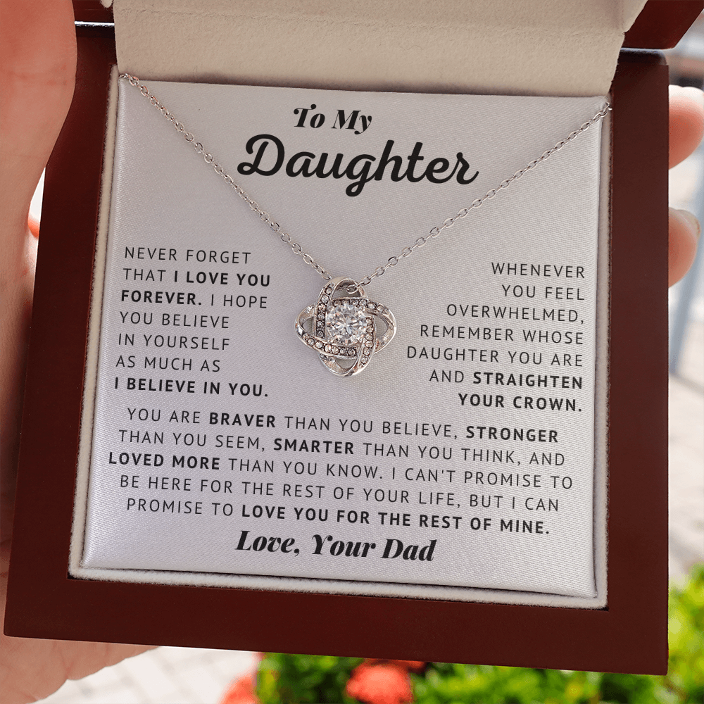 My Daughter – Believe In Yourself – Love Knot Necklace