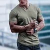 Men's V-Neck Casual T-Shirt by Inlyline